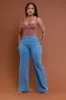 Let's Meet High Rise Wide Flare Jeans - Medium Wash sold by Swankaposh