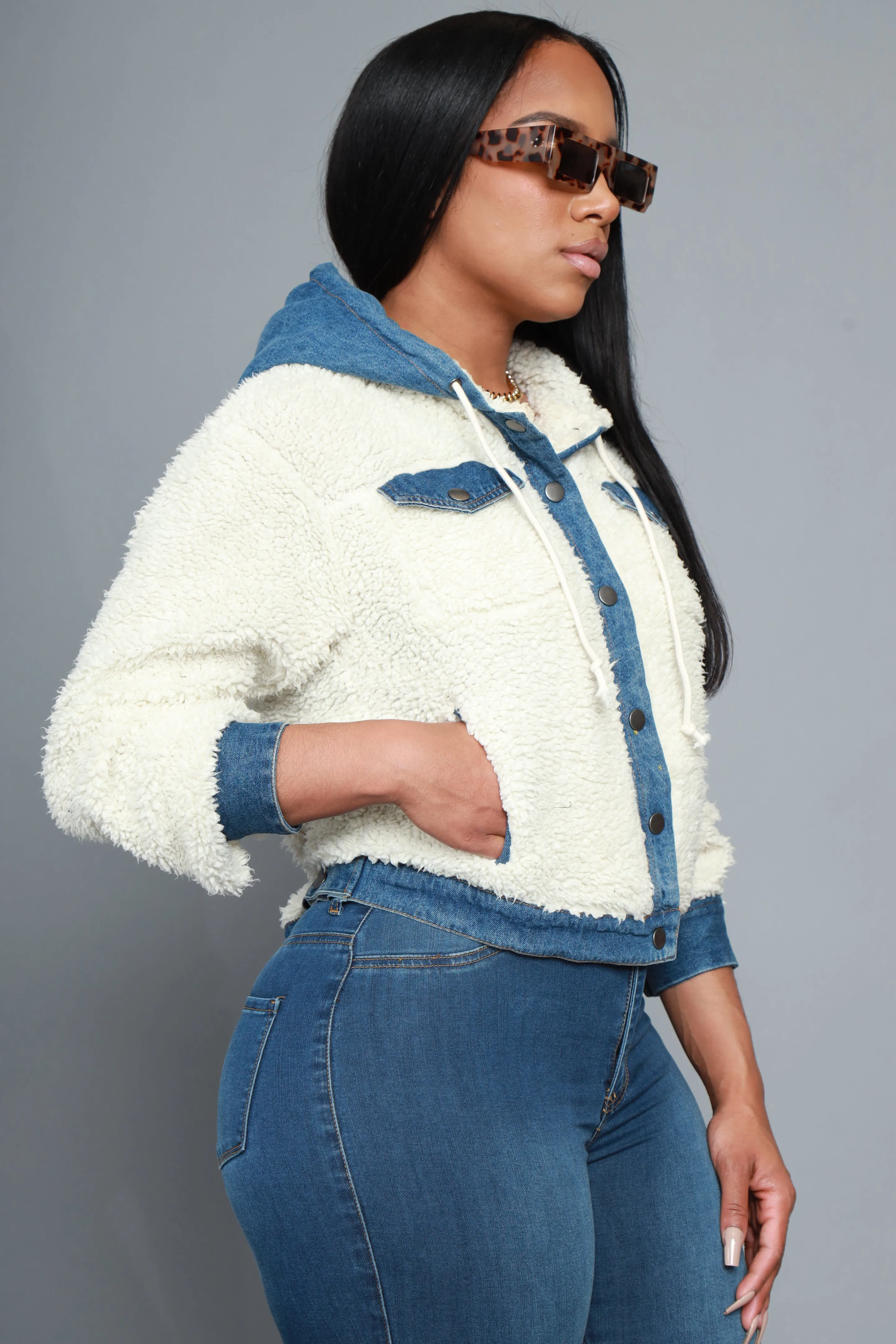 Take Your Pick Hooded Fuzzy Jacket - Cream sold by Swankaposh product image thumbnail 4