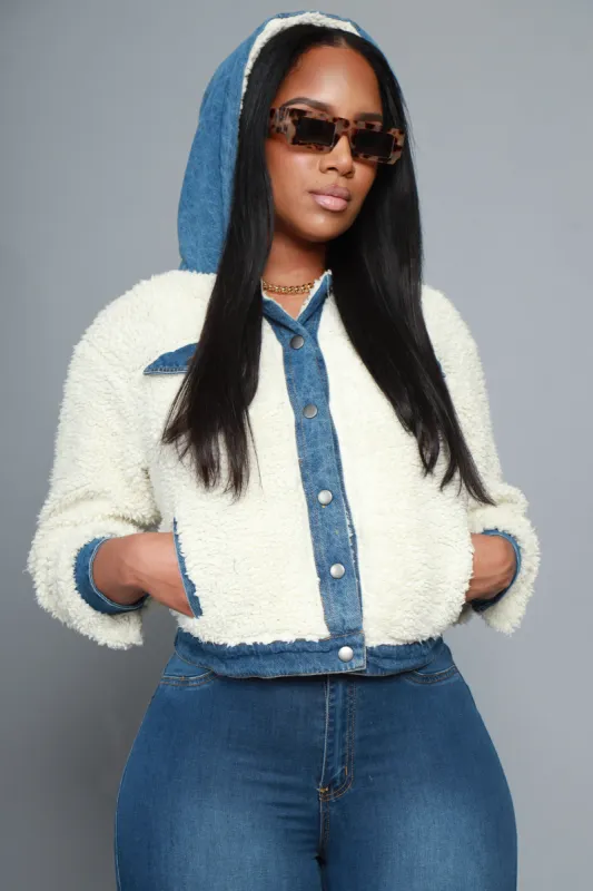Take Your Pick Hooded Fuzzy Jacket - Cream sold by Swankaposh