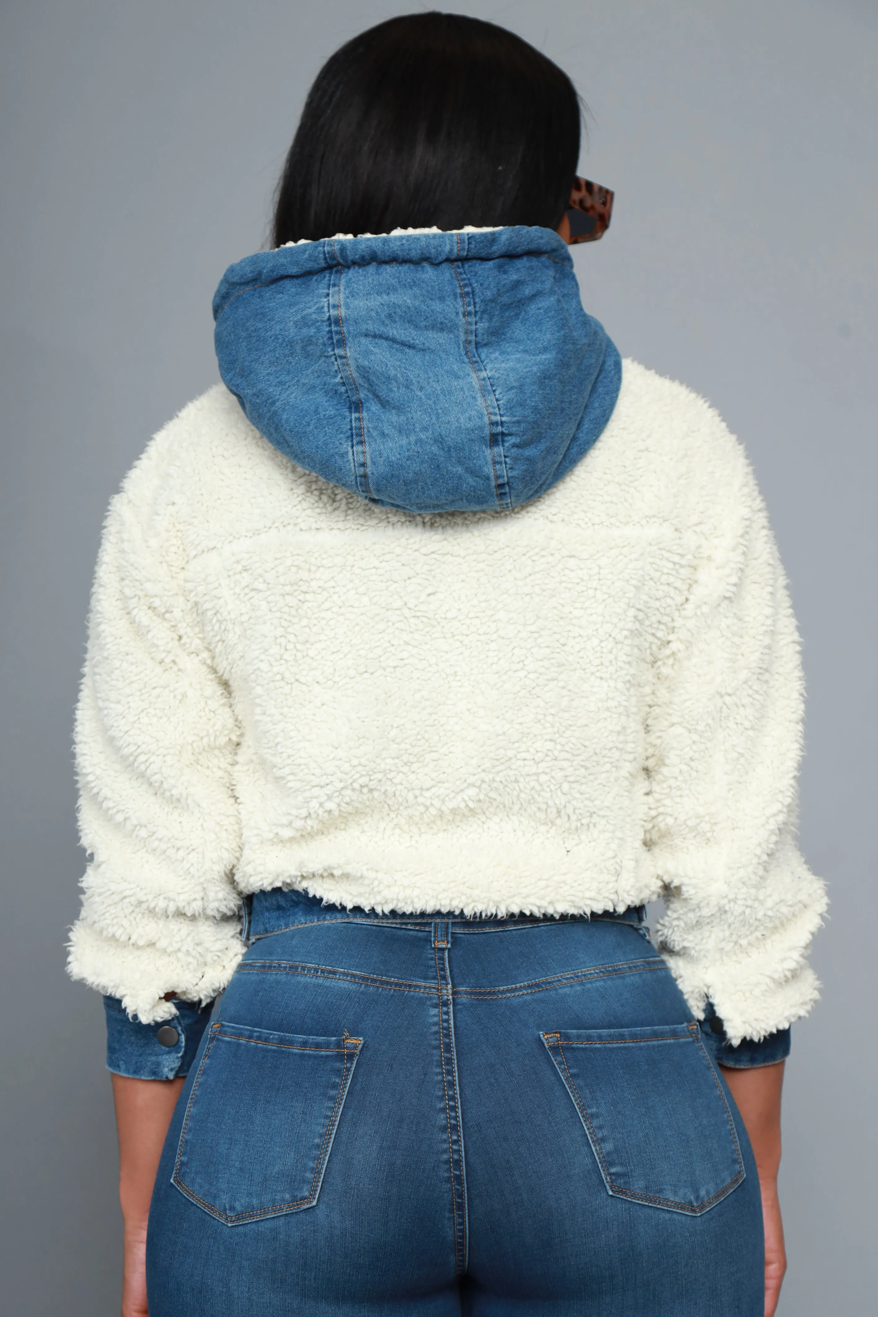 Take Your Pick Hooded Fuzzy Jacket - Cream sold by Swankaposh product image thumbnail 3
