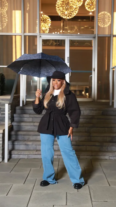 Anchors Away Hooded Utility Jacket - Black sold by Swankaposh