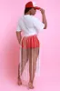 Strings Attached Short Sleeve Longline Fringe Top - Ivory sold by Swankaposh