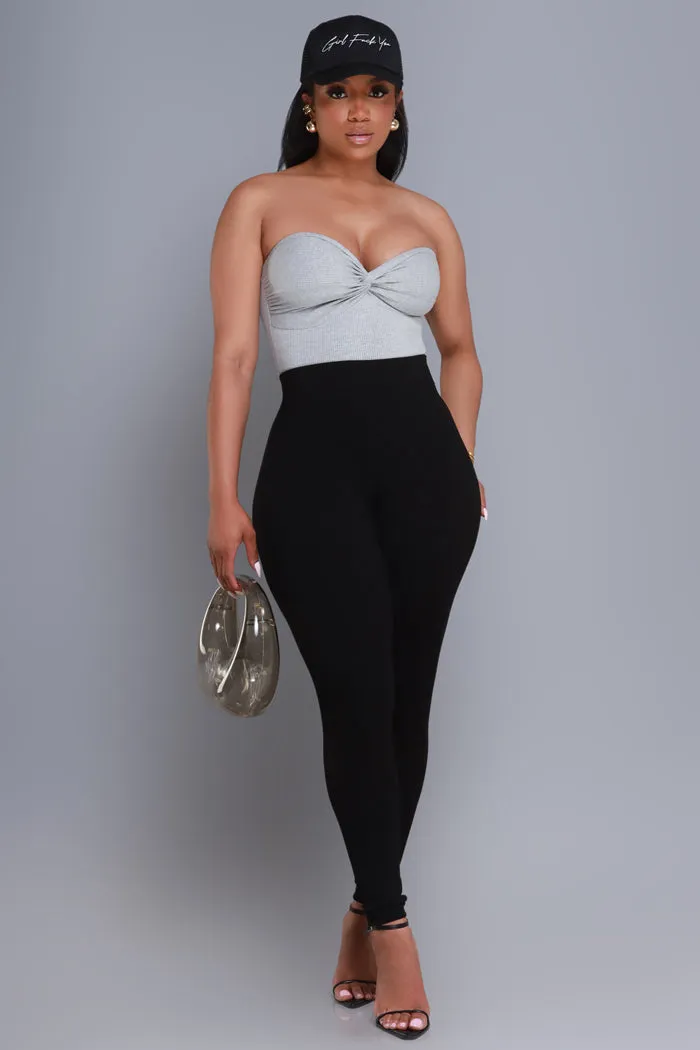 Sweet Tart Cellulite Deleter Ribbed Leggings - Black sold by Swankaposh