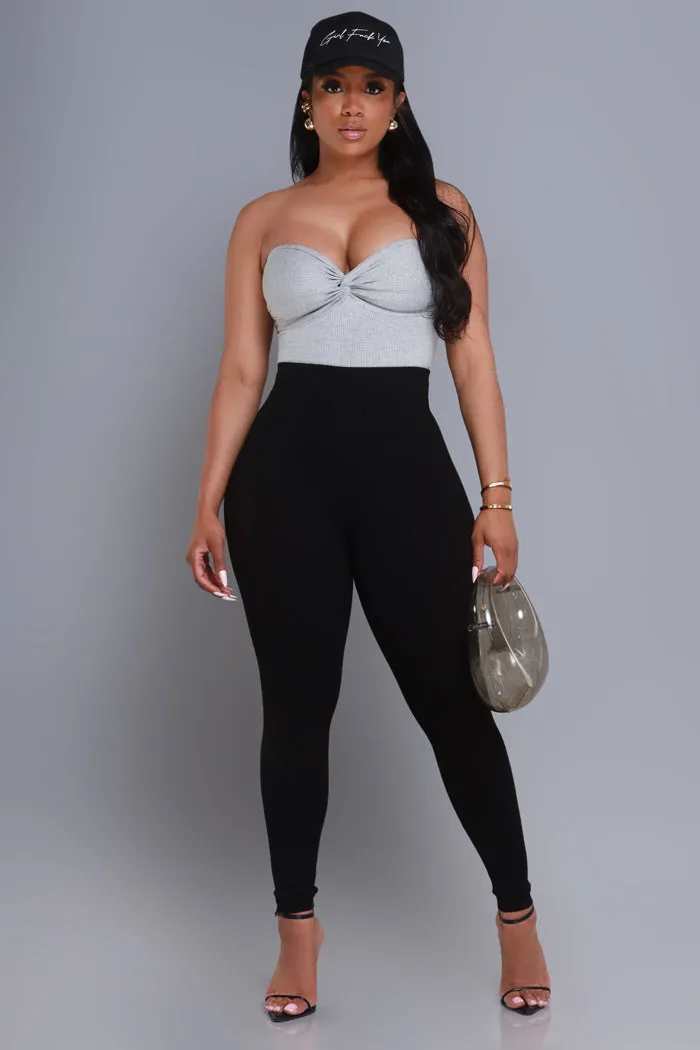 Sweet Tart Cellulite Deleter Ribbed Leggings - Black sold by Swankaposh product image thumbnail 4