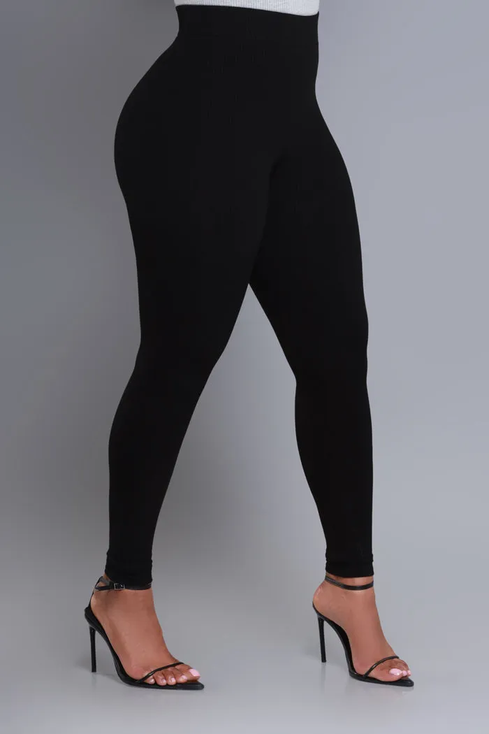 Sweet Tart Cellulite Deleter Ribbed Leggings - Black sold by Swankaposh product image thumbnail 3