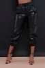 Double Dare Faux Leather Joggers - Black sold by Swankaposh