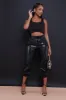 Double Dare Faux Leather Joggers - Black sold by Swankaposh
