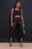 Double Dare Faux Leather Joggers - Black sold by Swankaposh