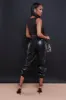 Double Dare Faux Leather Joggers - Black sold by Swankaposh