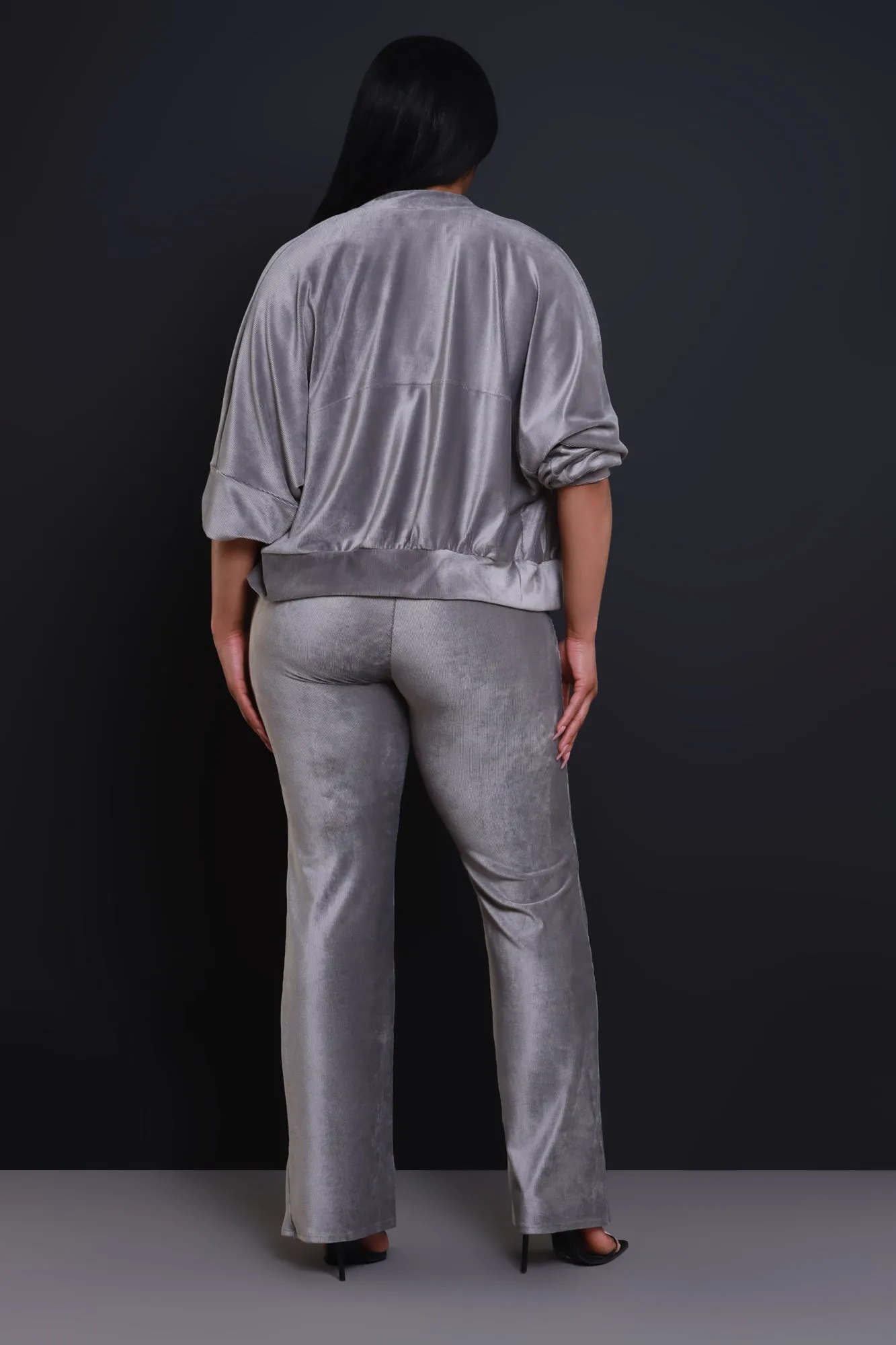 Cheat Day Corduroy Zip-Up Pants Set - Gray sold by Swankaposh product image thumbnail 3