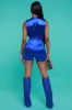 Euphoria Sleeveless Satin Romper - Royal Blue sold by Swankaposh