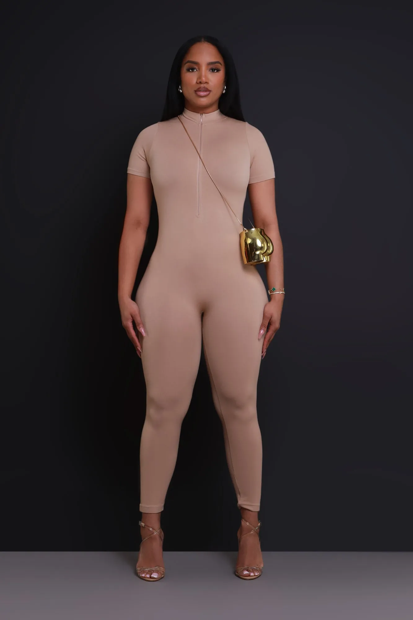 Can't Be Tamed Zip Up Jumpsuit - Mocha sold by Swankaposh product image thumbnail 3