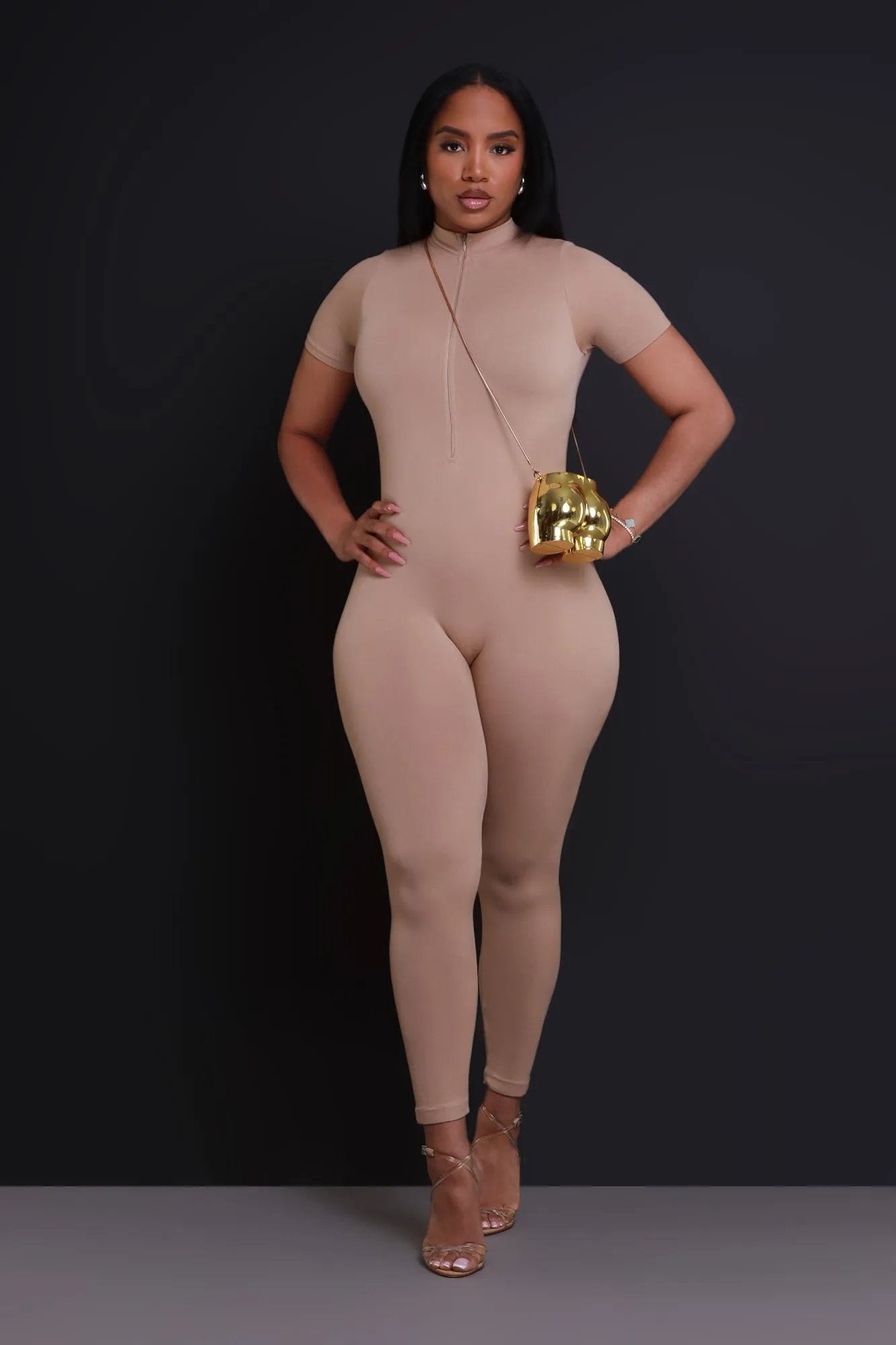 Can't Be Tamed Zip Up Jumpsuit - Mocha sold by Swankaposh product image thumbnail 4