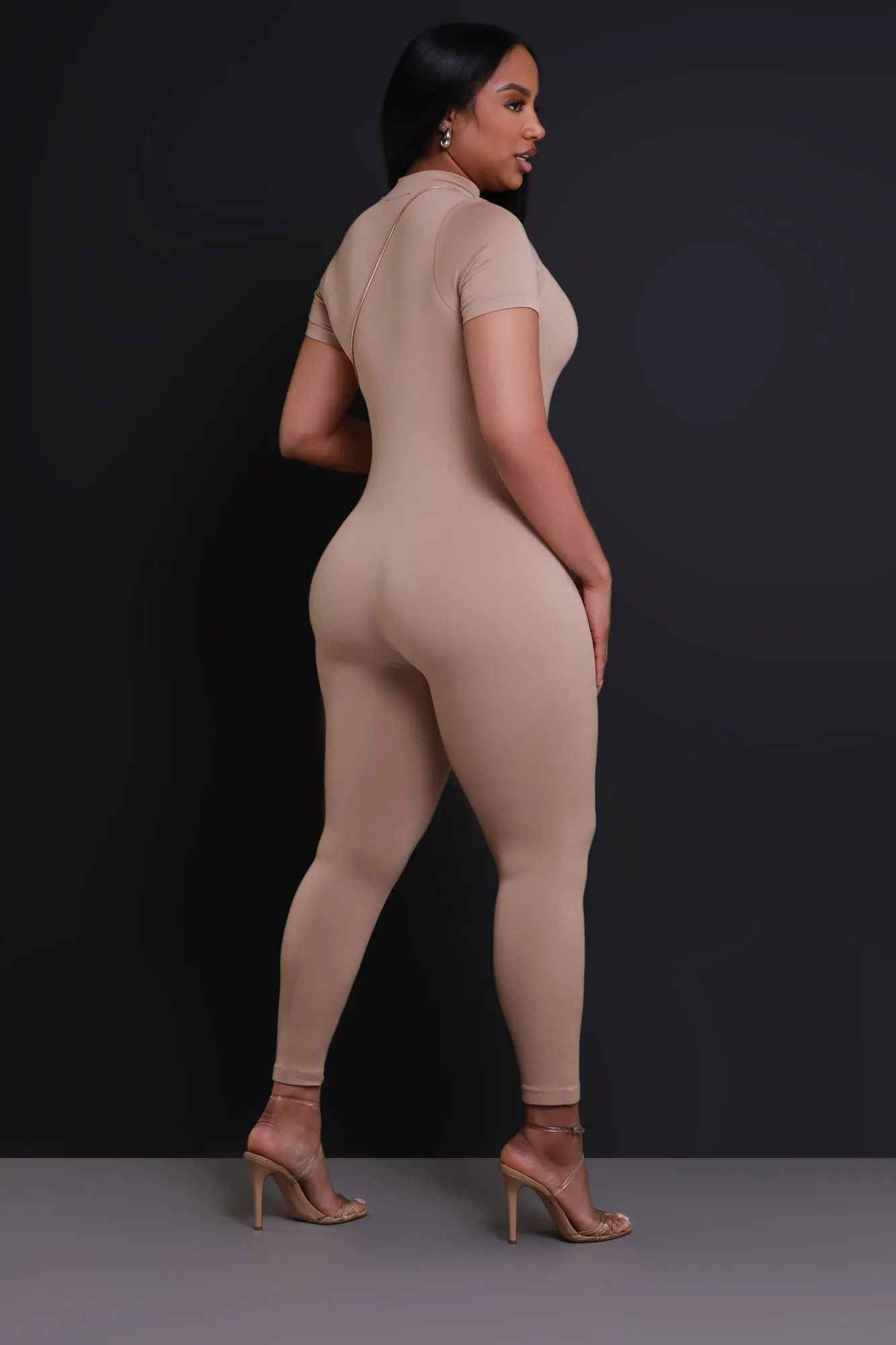 Can't Be Tamed Zip Up Jumpsuit - Mocha sold by Swankaposh product image thumbnail 2