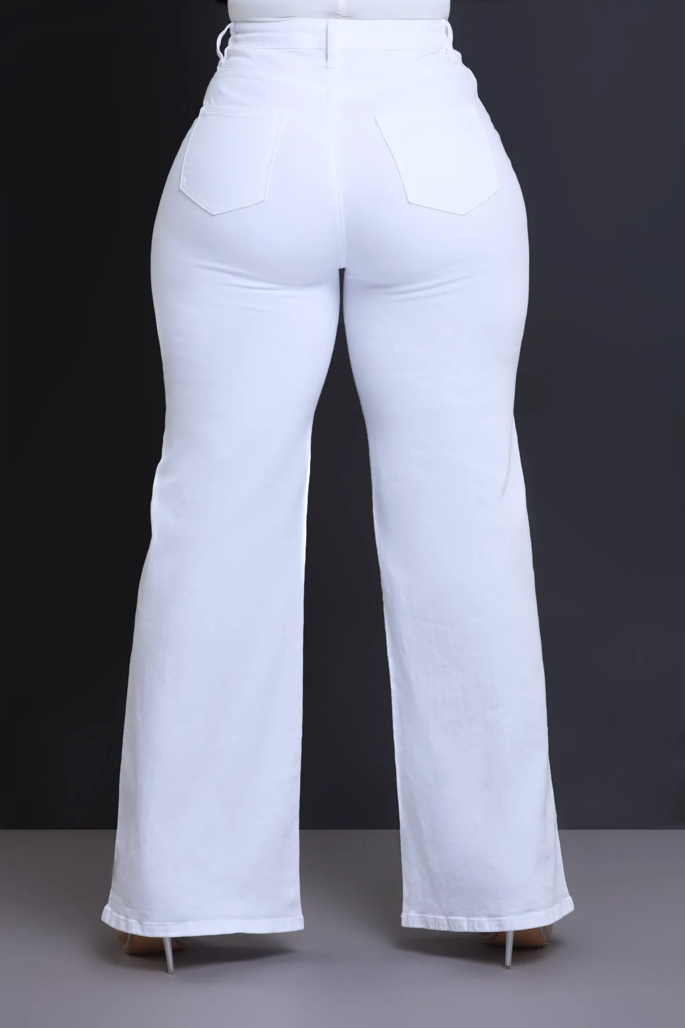 Let's Meet High Rise Wide Flare Jeans - White sold by Swankaposh product image thumbnail 2