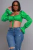 Sweet Fantasy Long Sleeve Crop Top - Green sold by Swankaposh