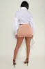 Cheeky Girl Ruched Bodycon Mini Skirt - Cream sold by Swankaposh