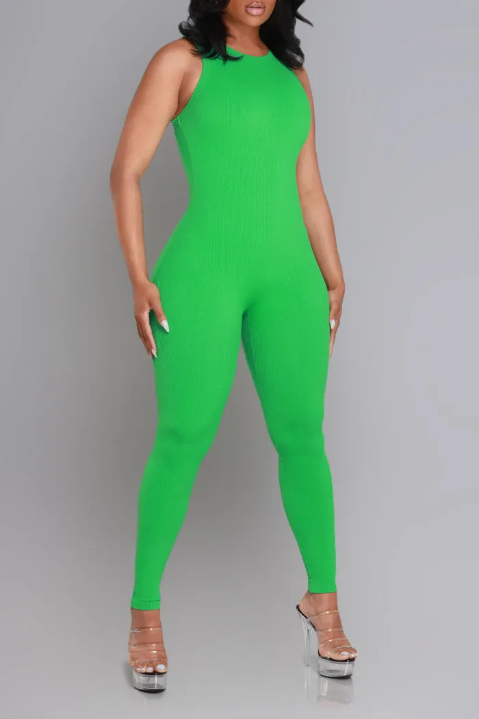 About That Snatched Cellulite Deleter Sleeveless Jumpsuit - Kelly Green sold by Swankaposh product image thumbnail 3