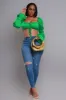 Sweet Fantasy Long Sleeve Crop Top - Green sold by Swankaposh