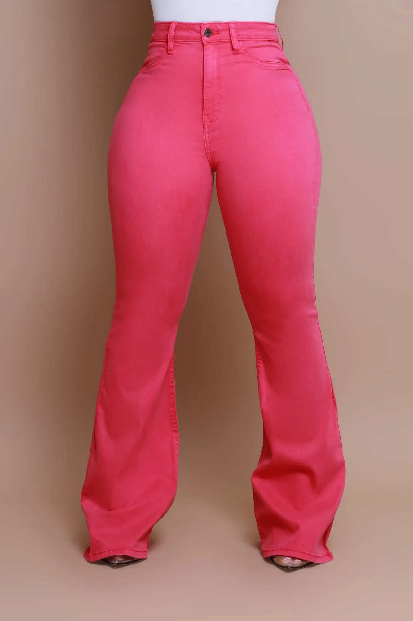 Candy Shop High Rise Flare Jeans - Fuchsia sold by Swankaposh product image thumbnail 4