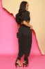 Who Knew Puff Sleeve Open Back Jumpsuit - Black sold by Swankaposh