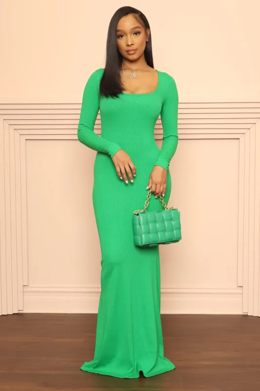 Endless Night Cellulite Deleter Scoop Neck Maxi Dress - Green sold by Swankaposh