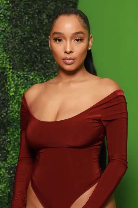 Lodge Simple Full Shaping Bodysuit - Burgundy sold by Swankaposh