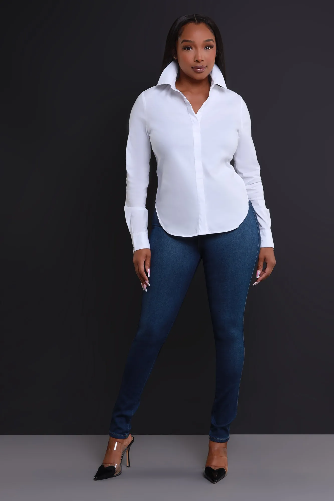 The Perfect White Button Up - White sold by Swankaposh product image thumbnail 3