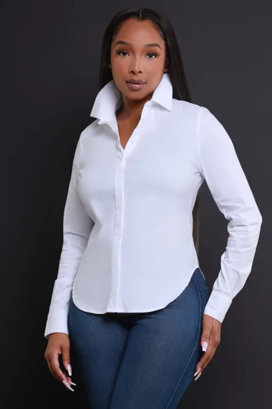 The Perfect White Button Up - White sold by Swankaposh