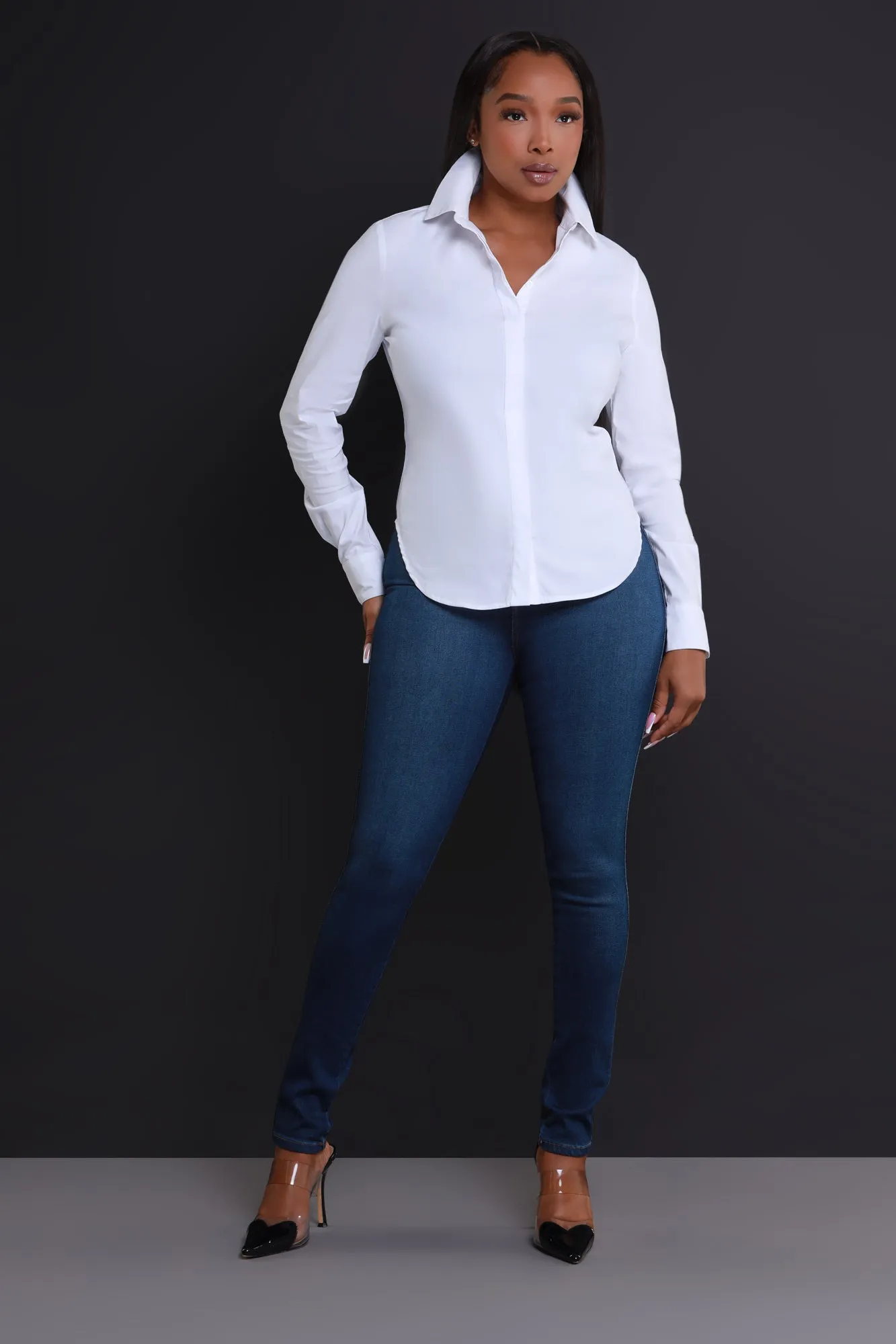 The Perfect White Button Up - White sold by Swankaposh product image thumbnail 5