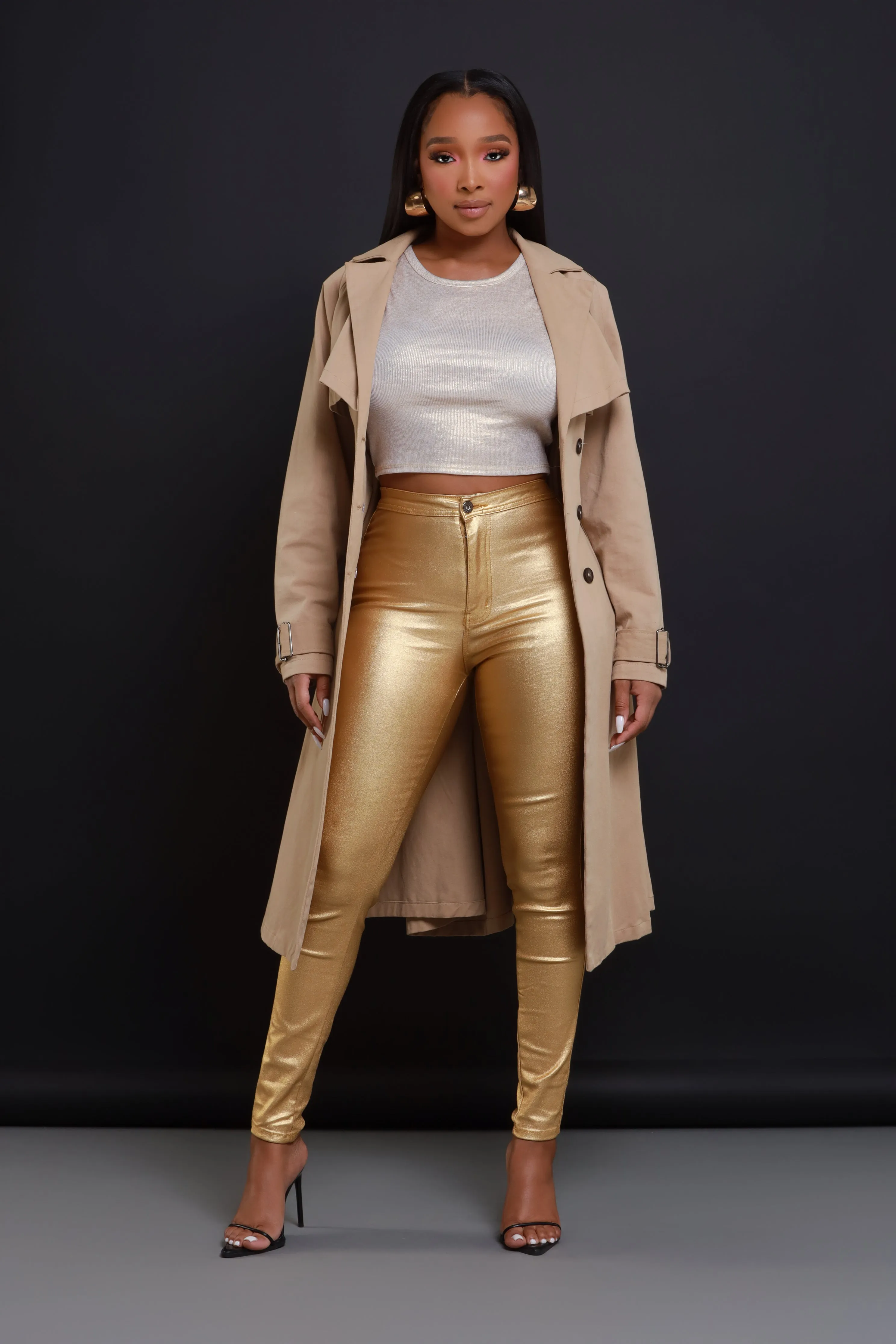 Worth The Hype Metallic Crop Top - Gold sold by Swankaposh product image thumbnail 2