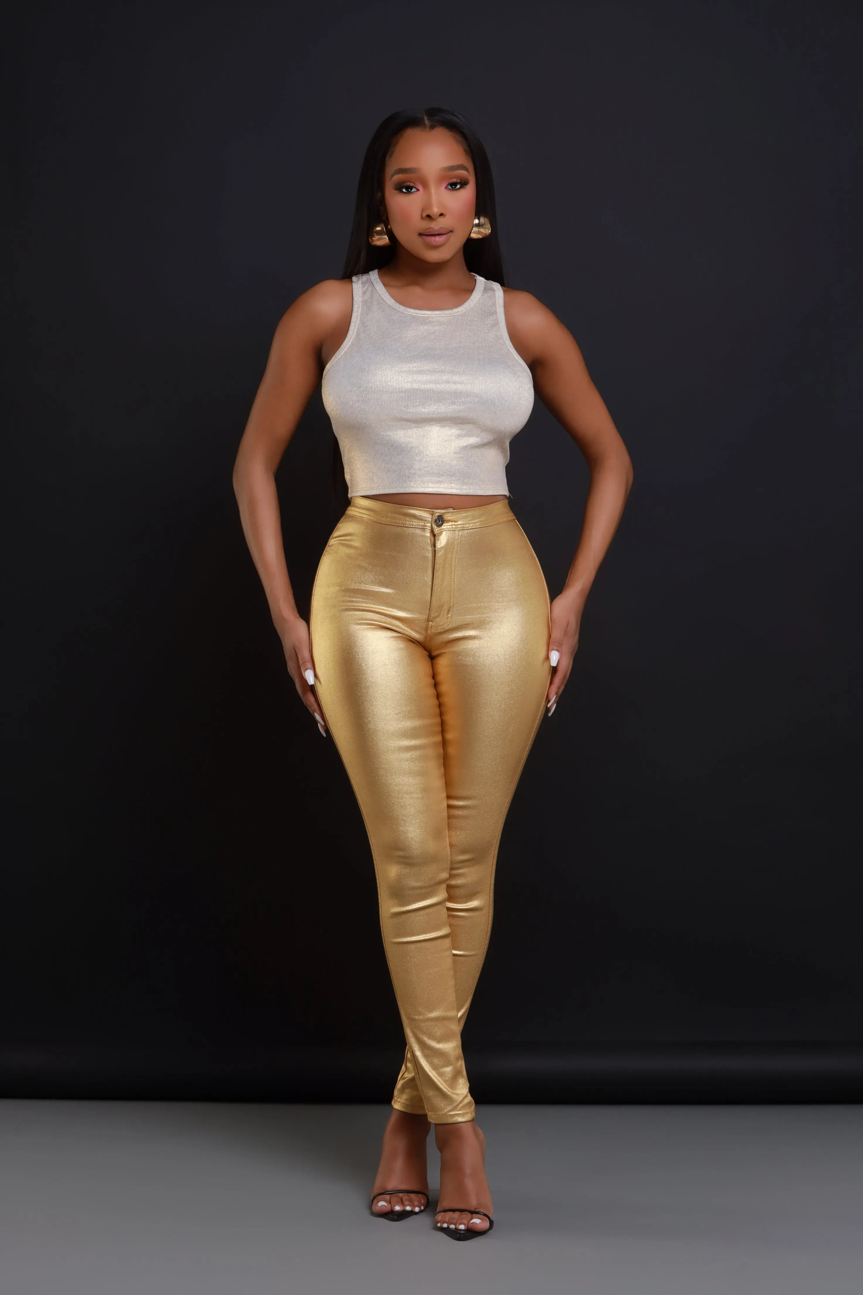 Worth The Hype Metallic Crop Top - Gold sold by Swankaposh product image thumbnail 4