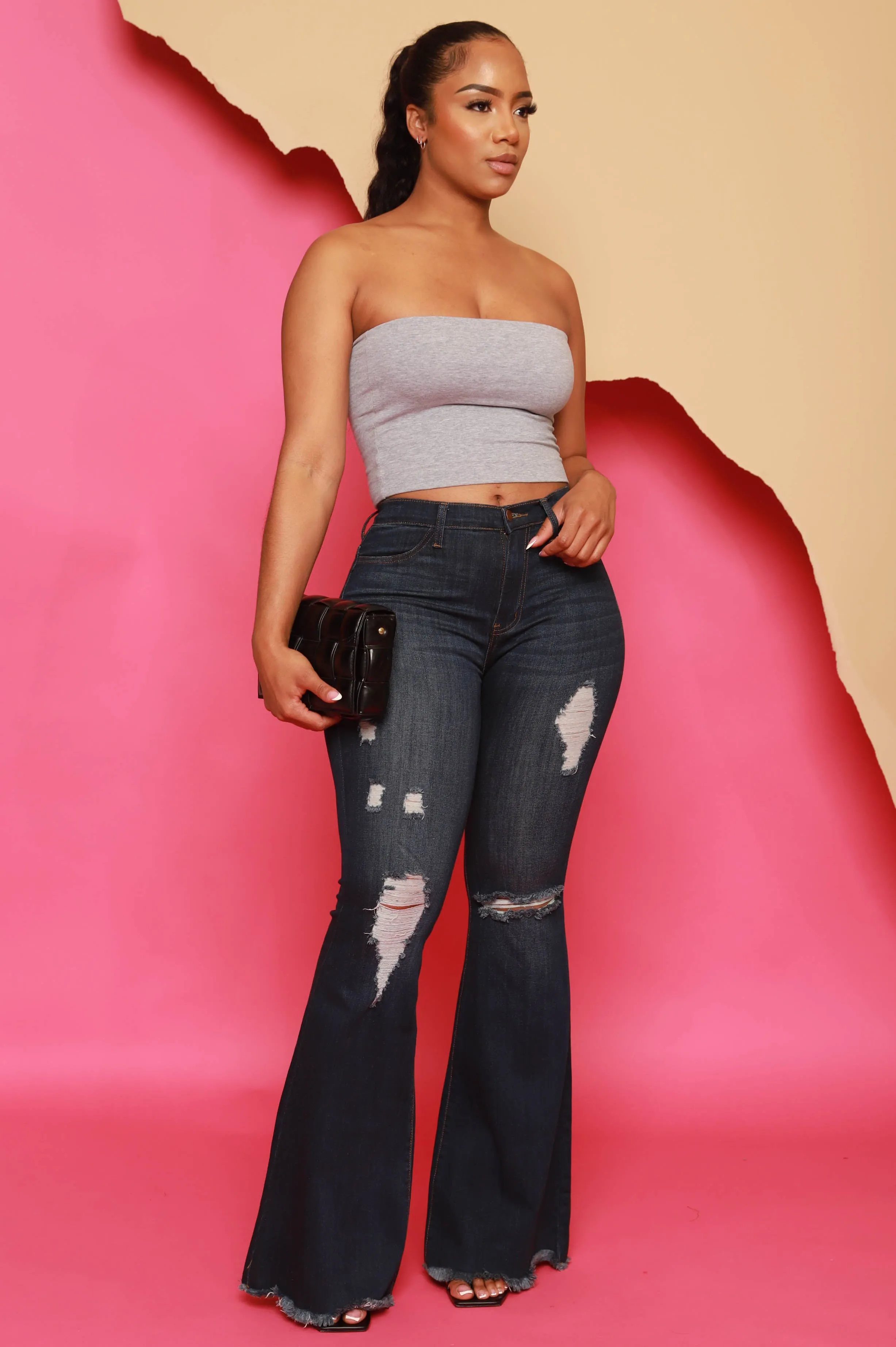 Formula Cropped Tube Top - Heather Grey sold by Swankaposh product image thumbnail 2