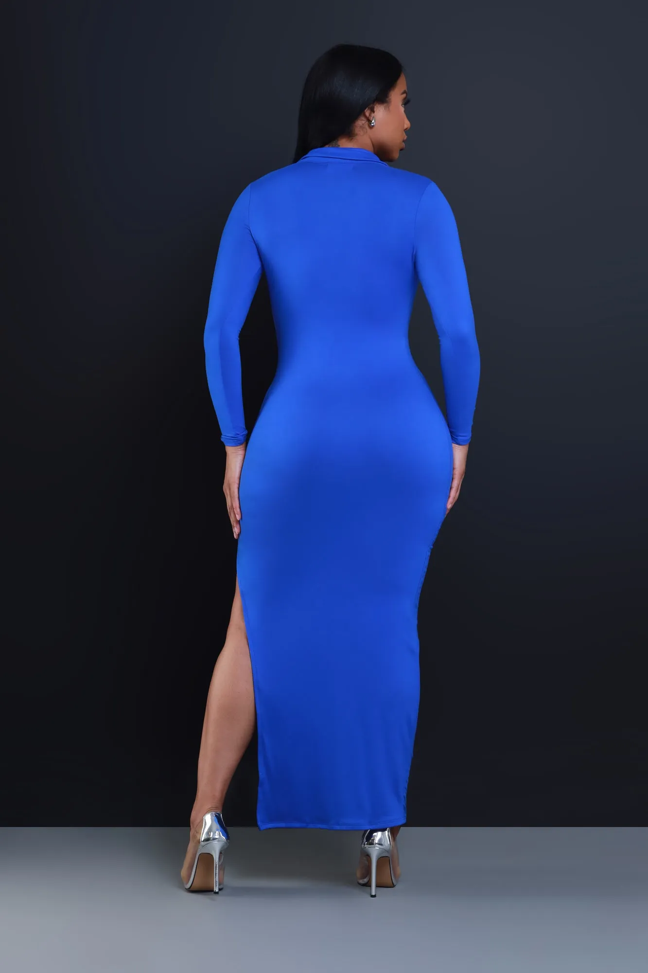 Case Closed Long Sleeve Maxi Dress - Royal Blue sold by Swankaposh product image thumbnail 3