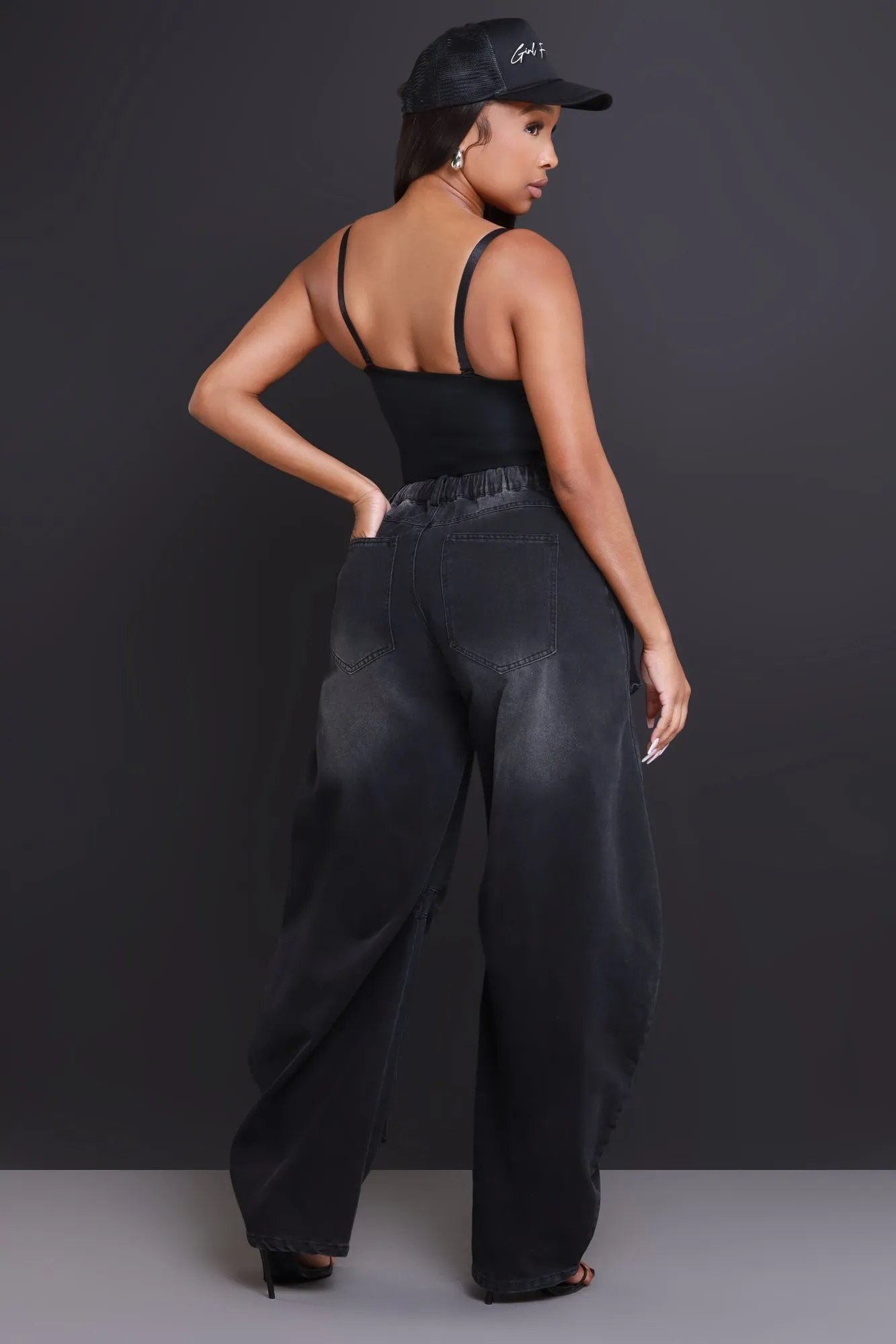 Action Plan High Rise Baggy Cargo Pants - Black sold by Swankaposh product image thumbnail 3