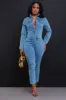 Rinse & Repeat Hourglass Denim Jumpsuit - Medium Wash sold by Swankaposh