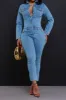 Rinse & Repeat Hourglass Denim Jumpsuit - Medium Wash sold by Swankaposh