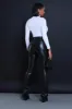 To The Core Ruched Faux Leather Pants - Black sold by Swankaposh
