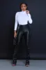 To The Core Ruched Faux Leather Pants - Black sold by Swankaposh