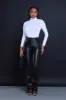 To The Core Ruched Faux Leather Pants - Black sold by Swankaposh