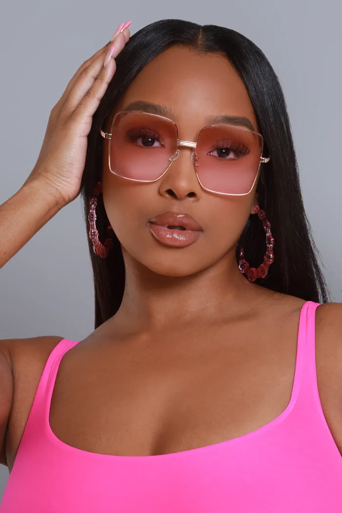 Block Them Oversized Sunglasses - Pink sold by Swankaposh product image thumbnail 2