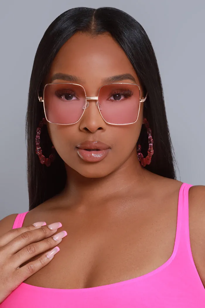 Block Them Oversized Sunglasses - Pink sold by Swankaposh
