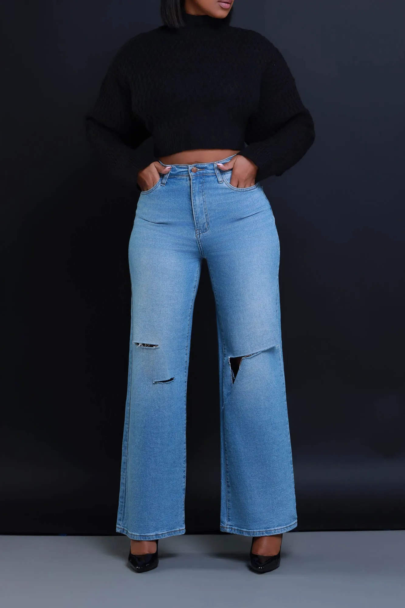 Another You Open Back Tie Up Sweater - Black sold by Swankaposh product image thumbnail 3