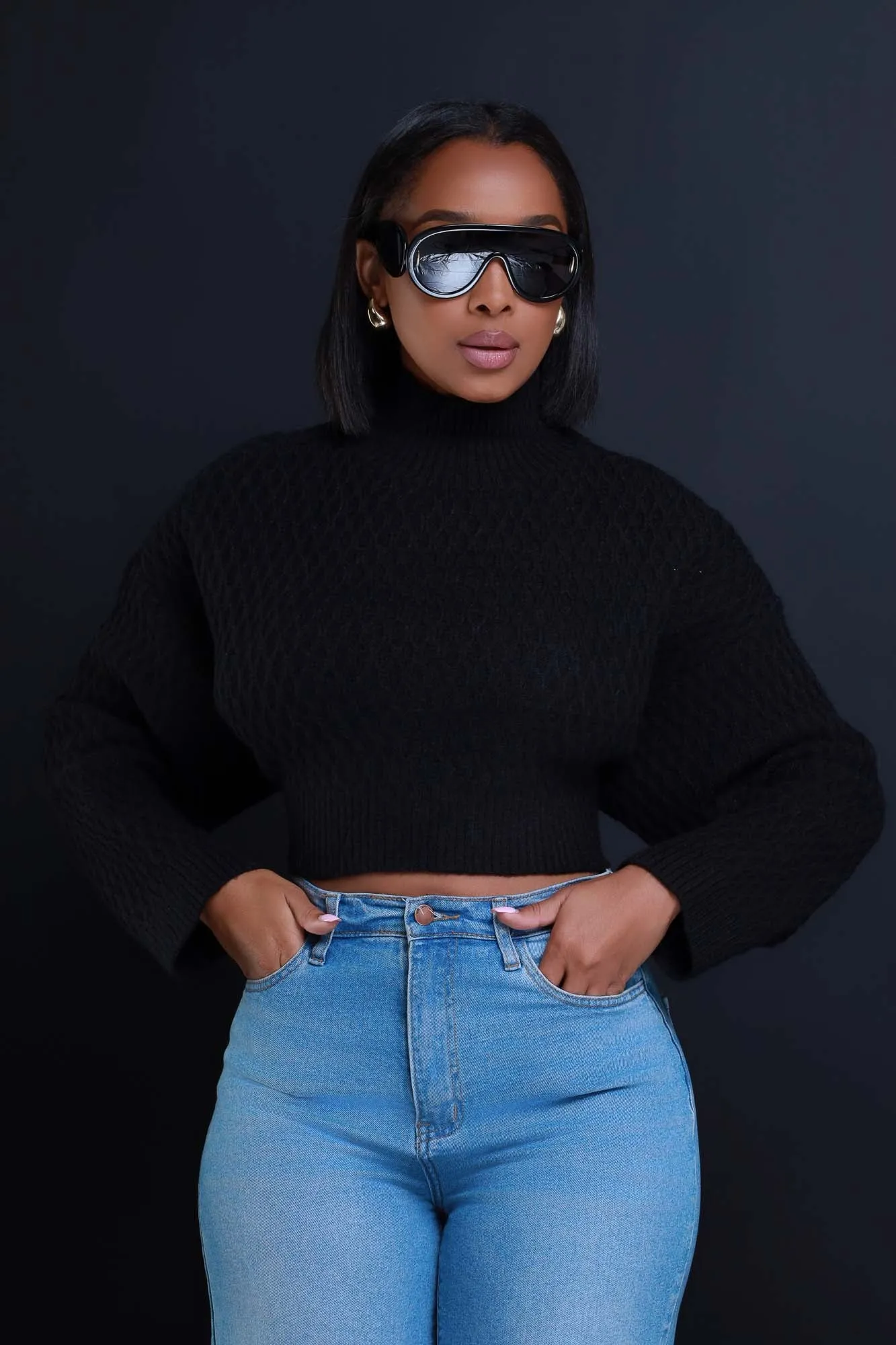 Another You Open Back Tie Up Sweater - Black sold by Swankaposh product image thumbnail 2