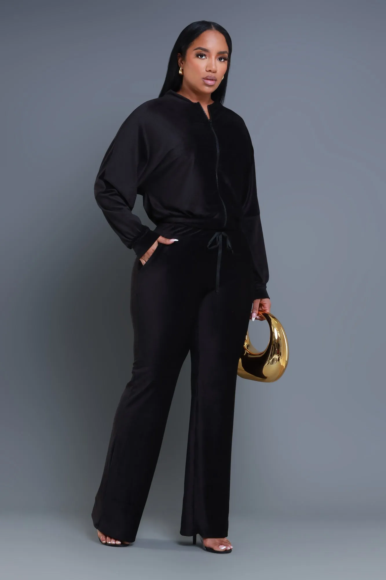 Cheat Day Corduroy Zip-Up Pants Set - Black sold by Swankaposh product image thumbnail 4