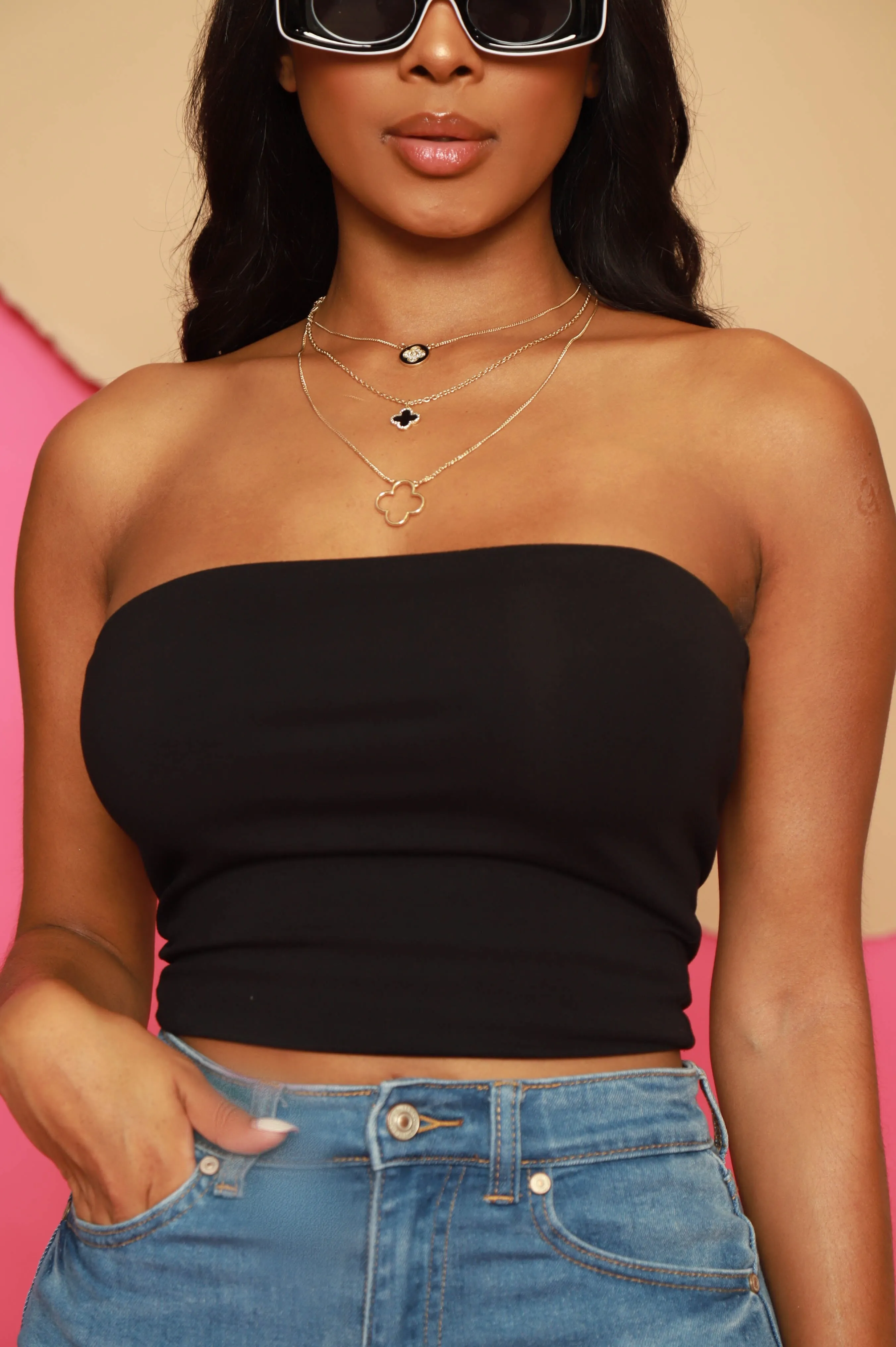 Formula Cropped Tube Top - Black sold by Swankaposh