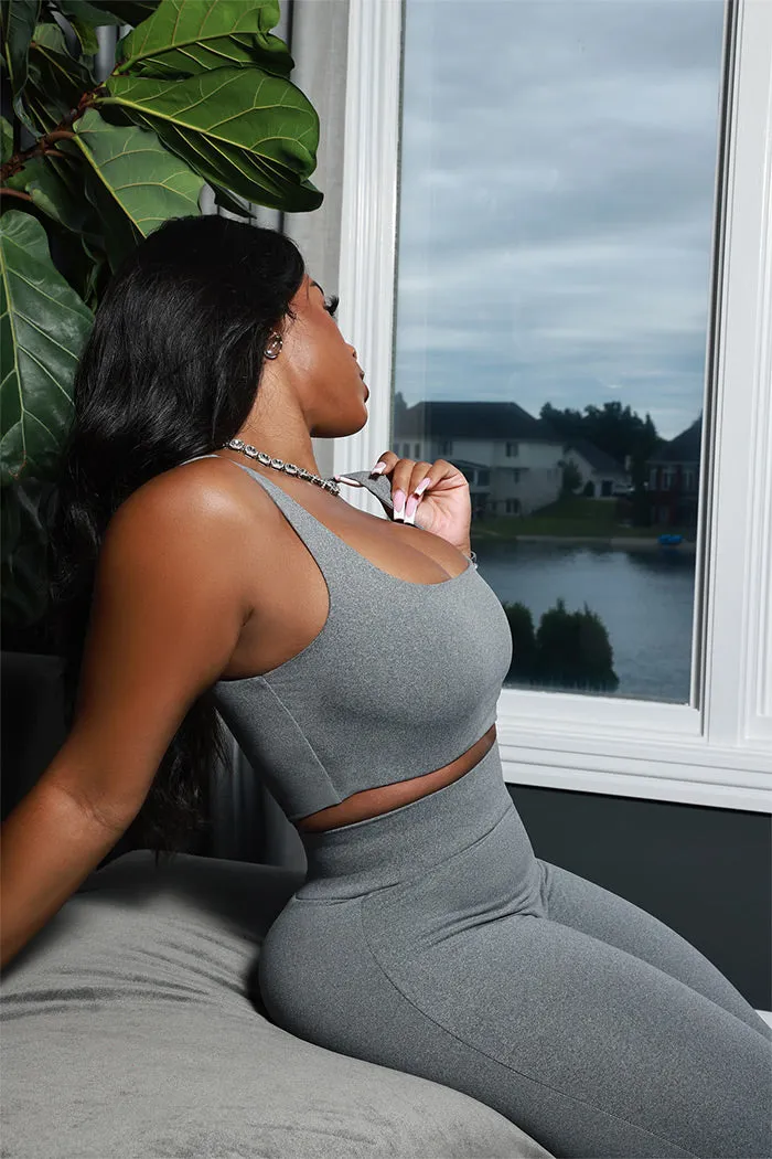 Second Skin Sculpting Sleeveless Tank Top - Heather Grey sold by Swankaposh product image thumbnail 5