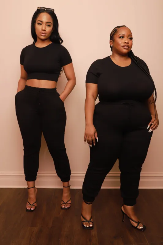 Swank Girls Only Embroidered Joggers - Black sold by Swankaposh