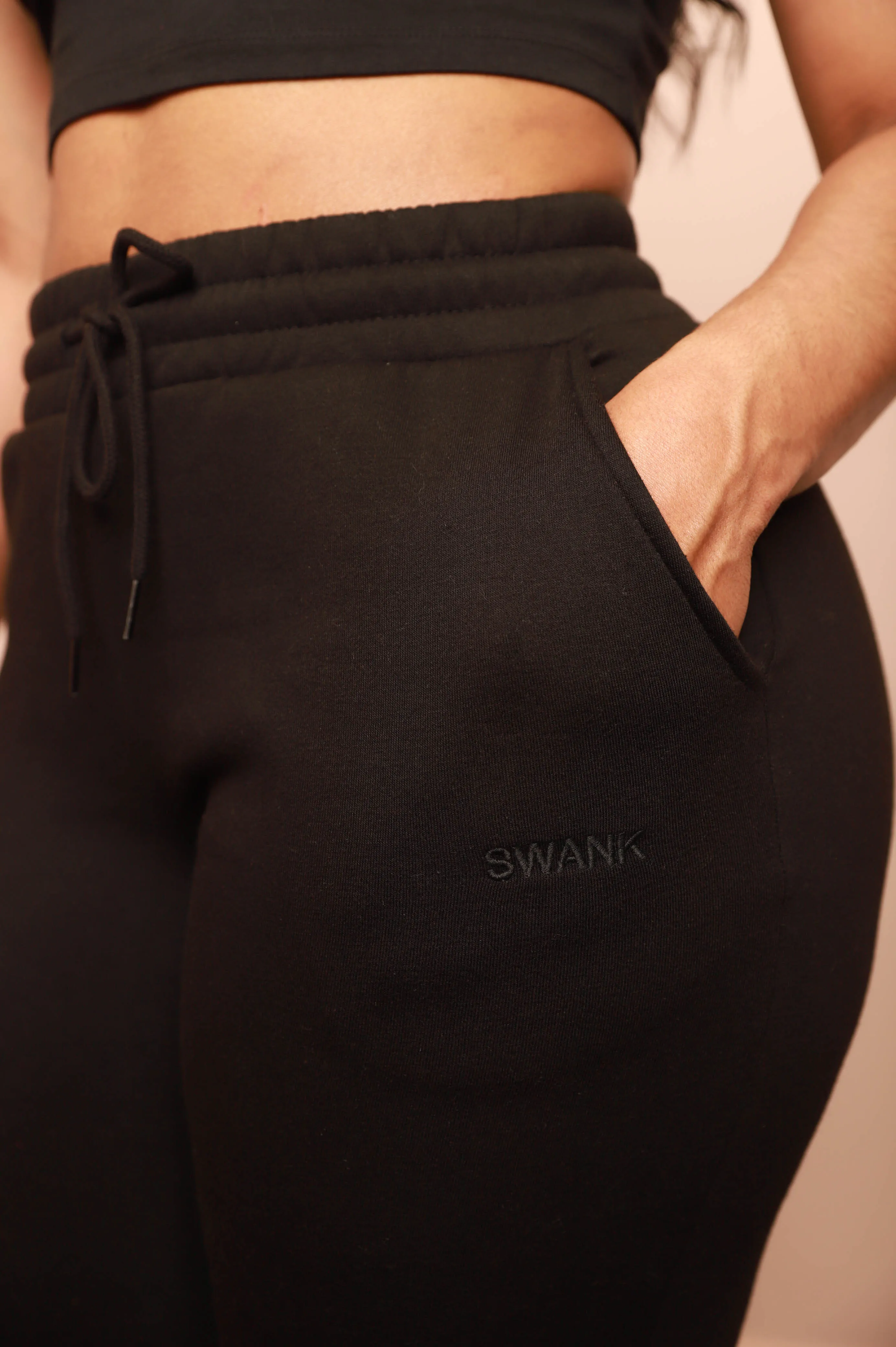 Swank Girls Only Embroidered Joggers - Black sold by Swankaposh product image thumbnail 4