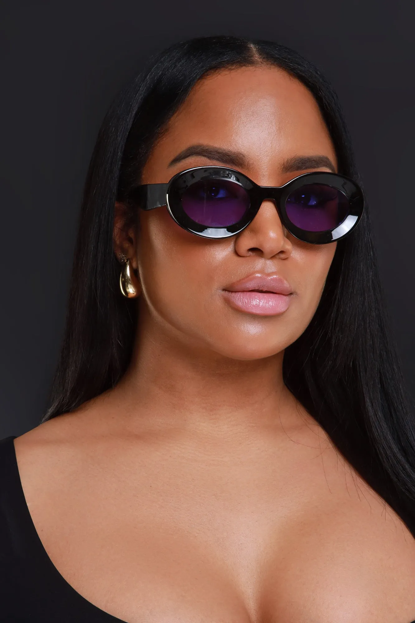 See You Out Retro Rounded Sunglasses - Black/Purple sold by Swankaposh